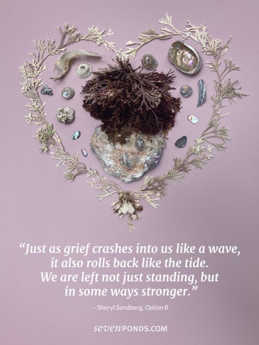 sheryl sandberg quote about grief and handmade heart 