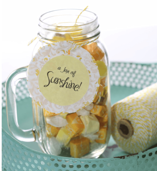 A jar of sunshine candies is a wonderful gift for a grieving friend