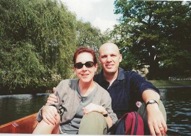 photograph of end-of-life-options expert thaddeus pope with wife linda in boat on river