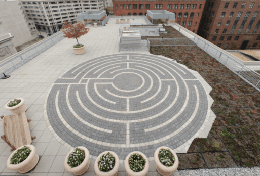 a rooftop labyrinth for healing