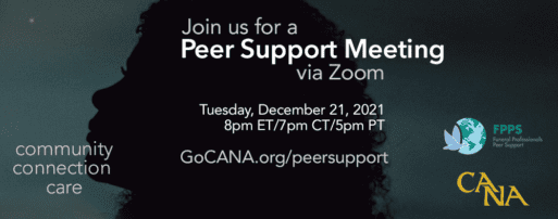 an image of an invite for a peer support group for death care workers