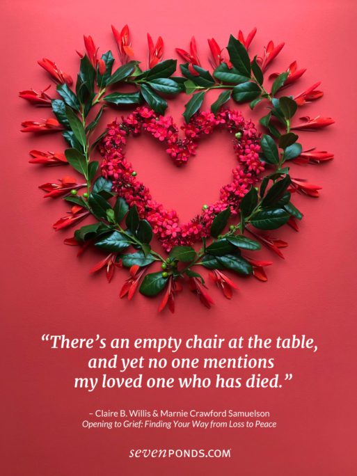 holiday themed flower heart plus grief quote