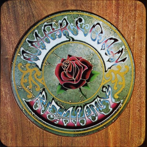 the Grateful Dead album cover wood background