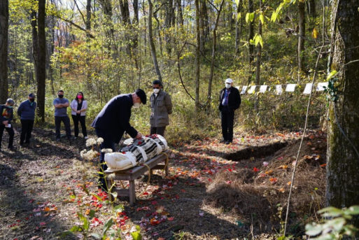 graveside photo display