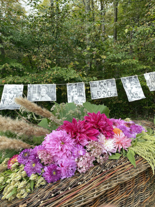 graveside photo display