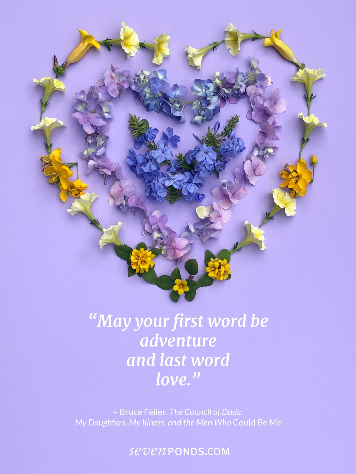 handmade flower heart with grief quote