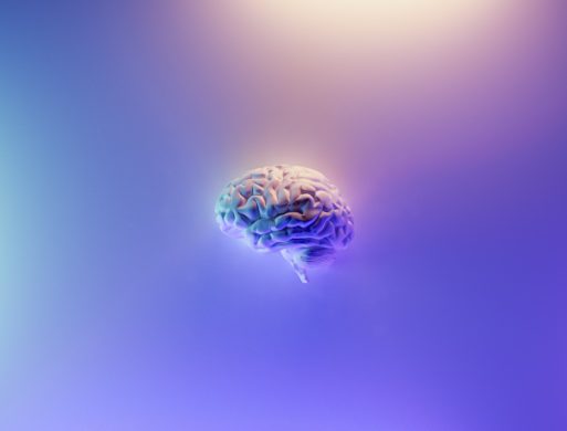 chemo brain depicted against purple background