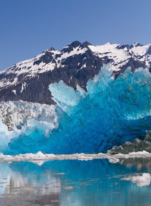 Ice covered cliffs for ash scattering