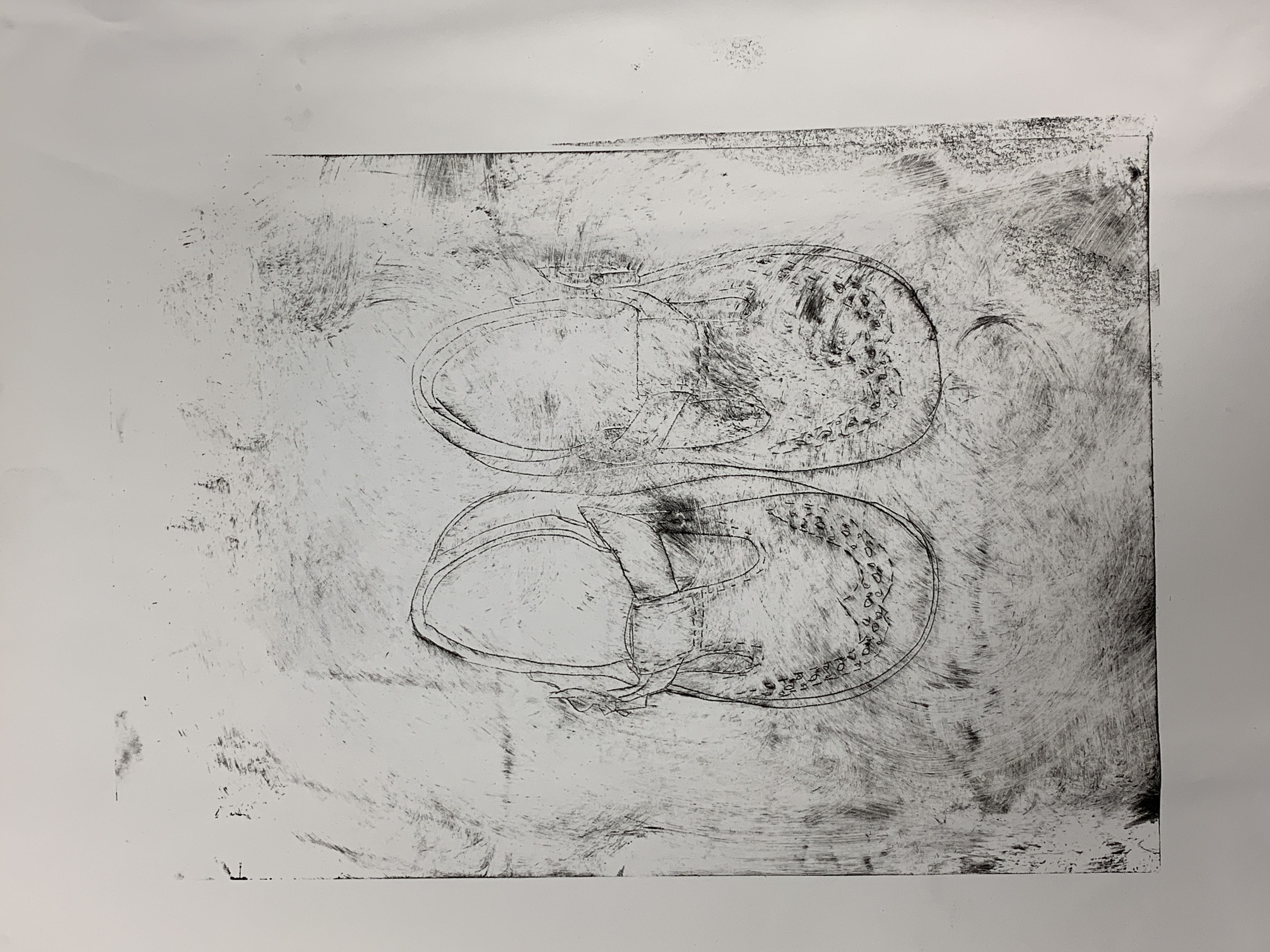 sketch of infant shoes not worn due to baby loss