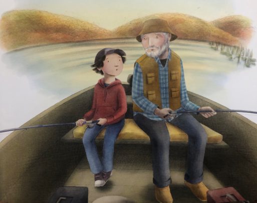 Joshua and his grandfather fish together on a lake in "I'll Be the Water."