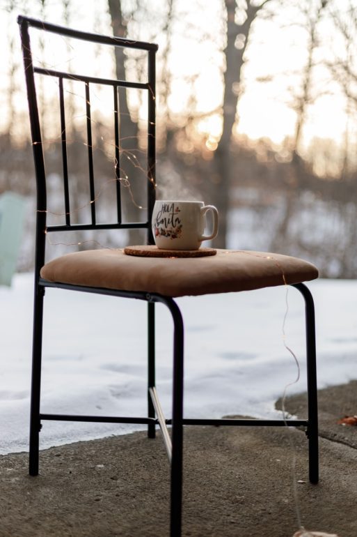 Save a seat with a mug of hot tea or coffee