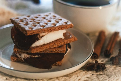 S'mores with gooey marshmallow for a s'mores basket