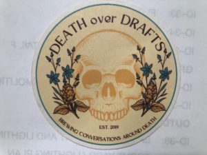 A coaster from Stephanie Elkins who created Death Over Drafts