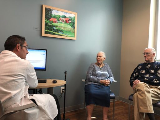 An 87-year-old woman and her husband meeting with a specialist who is used to seniors engaging in polypharmacy.
