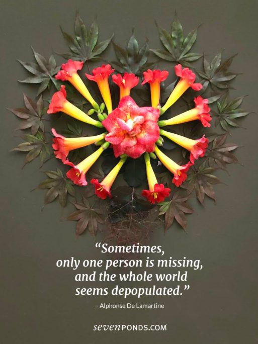 flower heart with grief quote