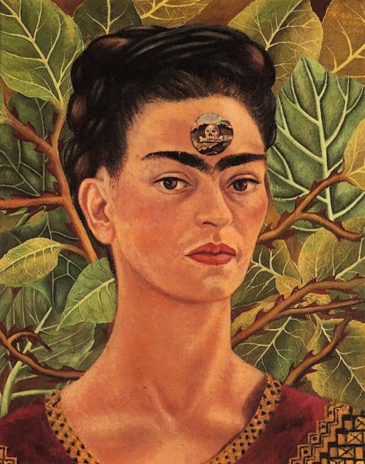 Frida Kahlo self-portrait "Thinking About Death"