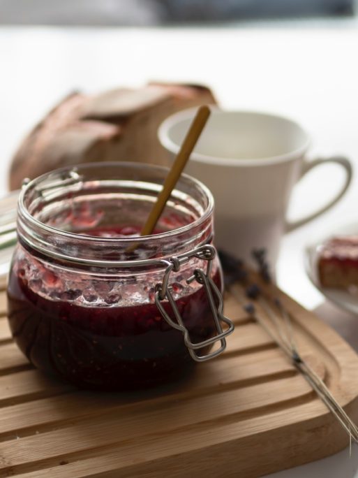 a jar of jam makes a great addition to a breakfast basket