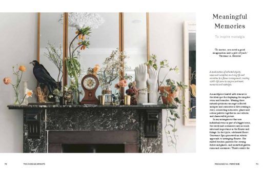 A page from the Flower Fix showing flowers and objects on a mantle