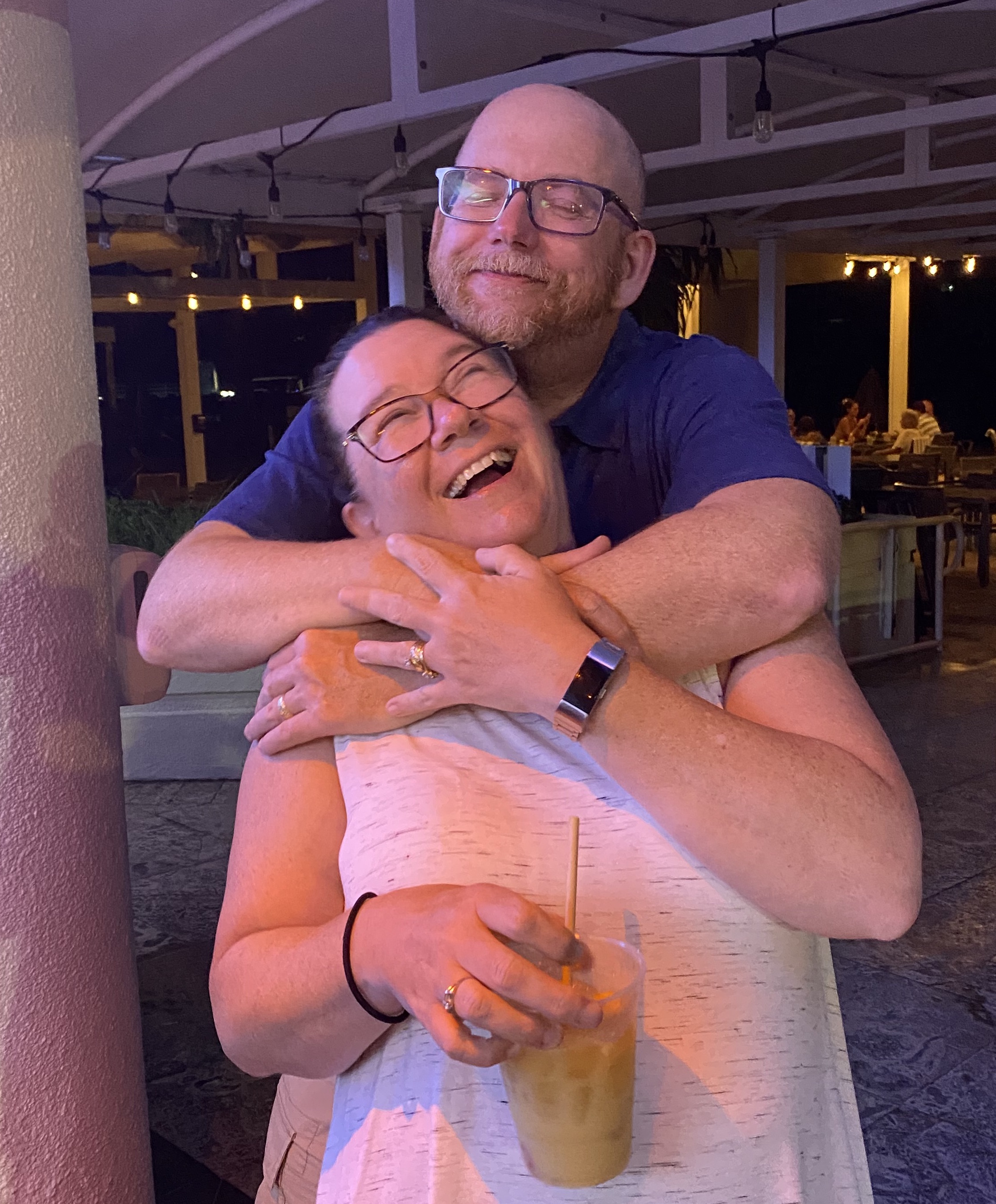 Kim Zavrotny being hugged by