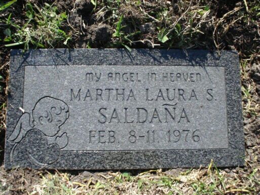 headstone with a baby name