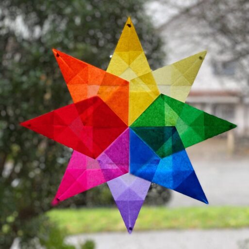 Stars made out of tissue paper are easily created memorials