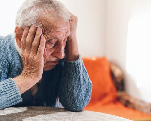 An elderly man showing signs of mild dementia 
