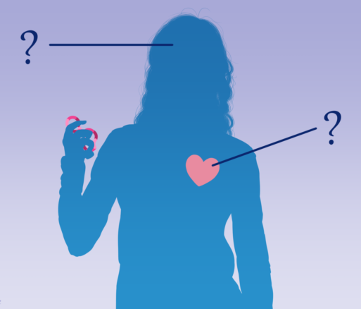 Graphic showing disconnect between brain and emotions with alexithymia