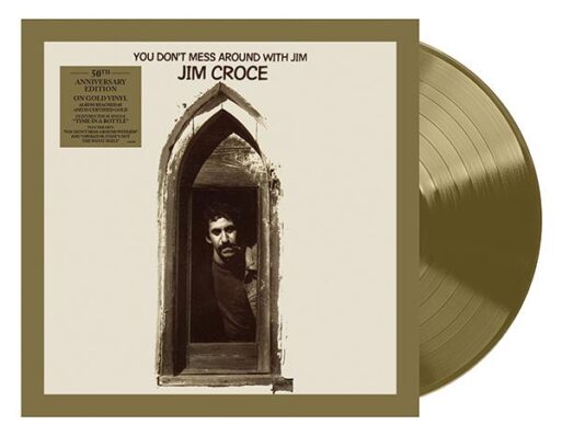 The album You Don't Mess Around with Jim, which includes Time in a Bottle - album cover with half a vinyl record peeking out