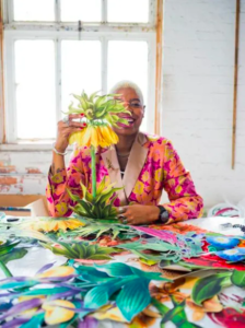 Artist Ebony G. Patterson in her studio.