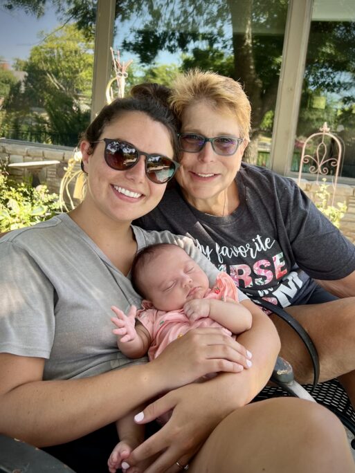 Matzo with her daughter and grandchild.