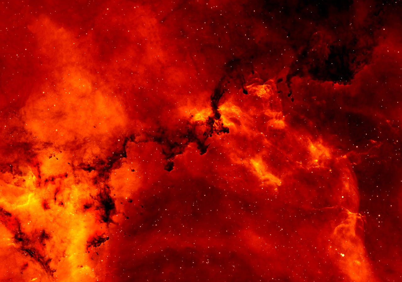 A wildfire blazes.