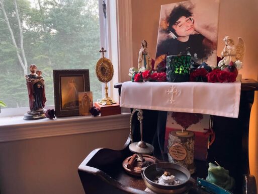 An altar in the home for a contemporary teen boy