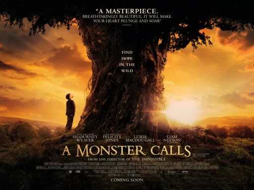 The official poster for the film "A Monster Calls." A review about the film.