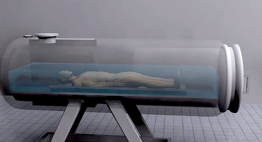 body in the process of water cremation