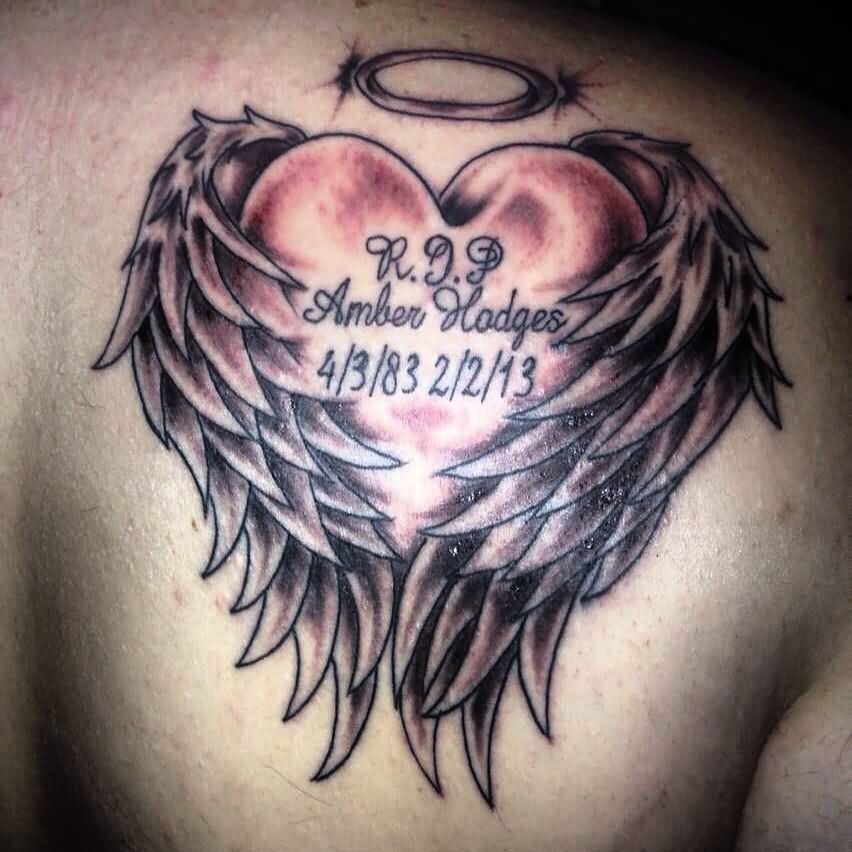 in memory angel wing tattoos