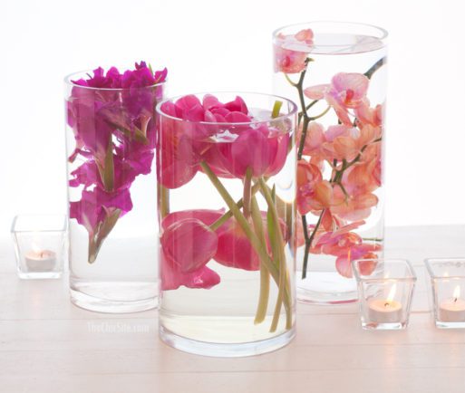 submerged flowers make a lovely memorial table