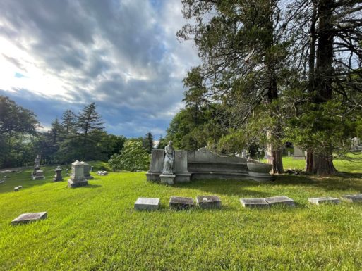 Bench in Oakwood Cemetery in Troy, NY