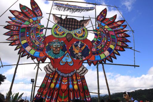 an owl on one of the giant kites of Guatemala