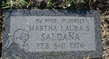 headstone with a baby name