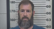 Booking photo of funeral home owner Chris Johnson.